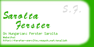 sarolta ferster business card